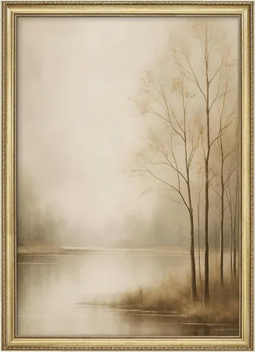 Miniatura 74 de MUDECOR Lienzo enmarcado prémium para pared, pinos nevados en bosque de invierno, ilustraciones modernas, arte contemporáneo, escénico, divertido