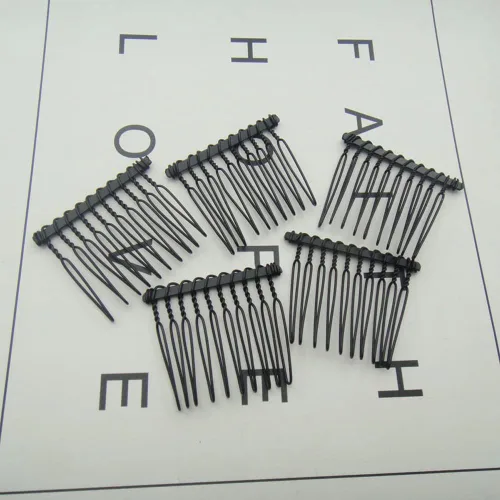 Miniatura 7 de 10 dientes de metal negro pinzas para el pelo mágico pasadores laterales alambre torsión moño abrazadera invisible Bang peine 10 unids