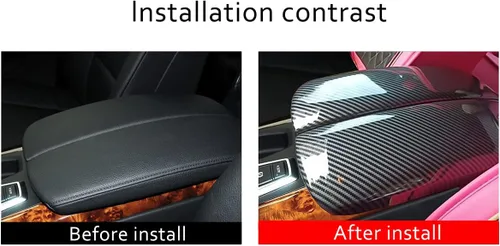 Miniatura 2 de YIWANG Almohadilla de cubierta de reposabrazos de fibra de carbono ABS para BMW X5 E70 X6 E71 2007-2013 accesorios para el interior del coche