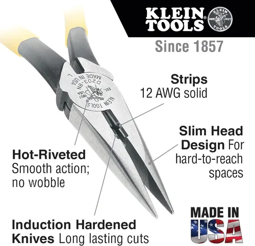 Miniatura 3 de Klein Tools Alicates D228-8 y alicates de punta de aguja D203-8