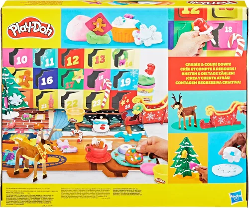 Miniatura 14 de Calendario de Adviento de Play-Doh para niños, cuenta regresiva de 24 días, múltiples regalos sorpresa detrás de cada puerta, manualidades y artes