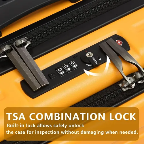 Miniatura 5 de TydeCkare 2028 pulgadas 202428 pulgadas ABS+PC conjunto de equipaje con ruedas giratorias TSA Lock, Naranja, Moda