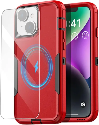 Miniatura 12 de AICase Funda para iPhone 14 (6.1 pulgadas) con protector de pantalla de vidrio, protección contra caídas de alta resistencia, cuerpo completo, a