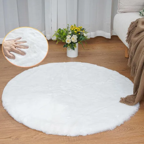 Miniatura 58 de ORINOVA Alfombra de felpa marrón claro beige de 8 x 10 pies para sala de estar, alfombra bohemia esponjosa de piel de conejo grande para dormitorio