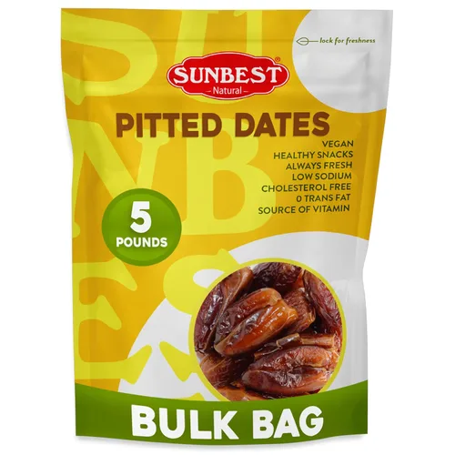 Miniatura 6 de Sunbest Natural Deglet Noor Dátiles orgánicos, 4 libras, sin hueso y entero, aperitivo de frutas secas a granel para niños y adultos, naturalmente