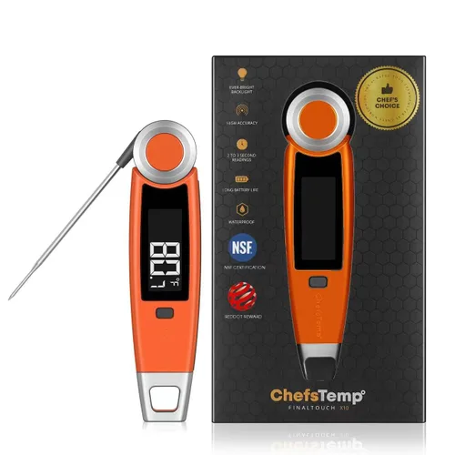 Finaltouch X10 Termómetro Digital de Carne de Lectura Instantánea Certificado NSF Resistente al Agua Profesional para Cocinar Asar a la Parrilla BBQ