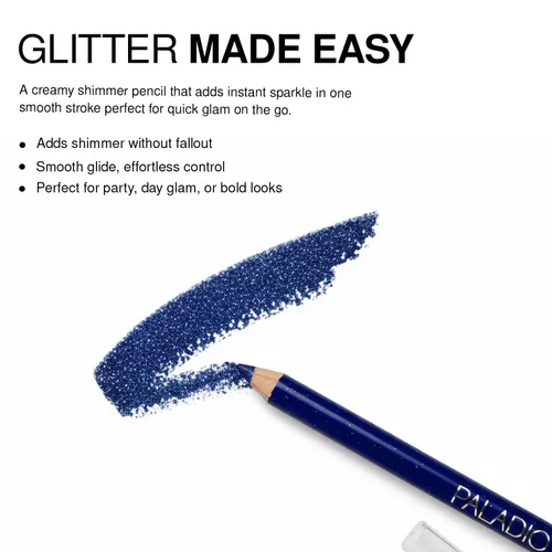 Miniatura 3 de Palladio Lápiz delineador de ojos con purpurina, cosmético cremoso duradero, delineador de ojos brillante, punta suave como la mantequilla, lápiz