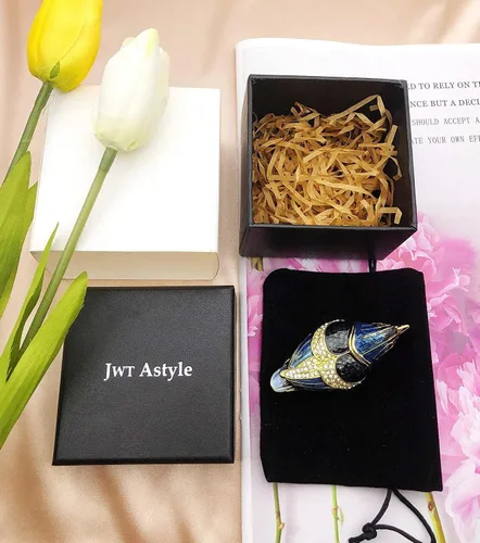 Miniatura 7 de JWT Astyle Bule-Naped Nuthatch - Cajas de baratijas con bisagras de cristal coleccionables, joyero para amantes de los pájaros, collares, anillos