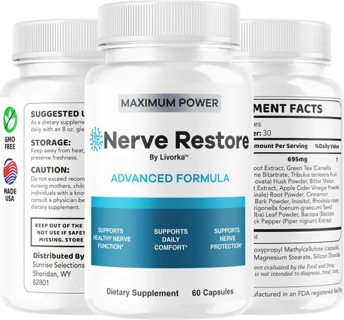 Miniatura 9 de (3 unidades) Nerve Restore - Cápsulas de fórmula avanzada para restaurar los nervios, fórmula natural premium, píldoras diarias NerveRestore que