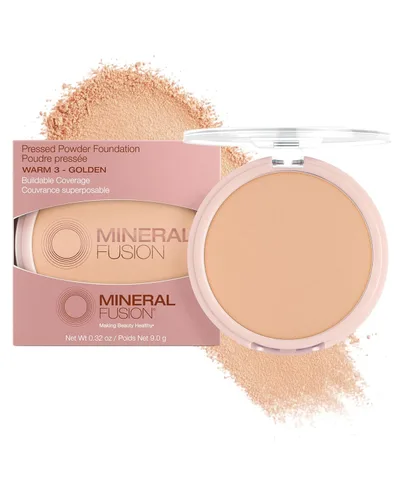 Miniatura 34 de Mineral Fusion Base de maquillaje en polvo prensado, Deep 1, piel media/bronceada con matices dorados, maquillaje de base que desafía la edad
