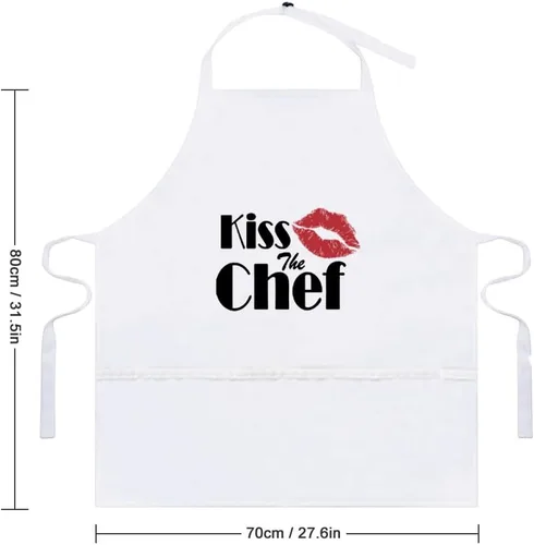 Miniatura 2 de Kiss The Chef - Delantal para adulto, Blanco