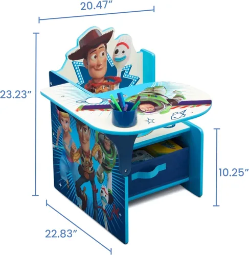 Miniatura 12 de Delta Children - Silla de escritorio con cubo de almacenamiento + Organizador de almacenamiento de juguetes con diseño de 6 contenedores