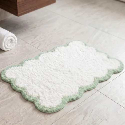 Miniatura 10 de Scalloped Grey Bath Rug, Get Naked Cute Bathroom Rug, Soft Absorbent Quick Dry Bath Mat, TPR Non Slip Backing, Microfiber Mat for Shower Tub Sink