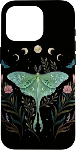 Miniatura 19 de Funda estética Witchy Luna Moth Flower Floral Moon Phases para iPhone 13