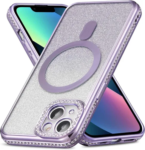 Miniatura 8 de ZCDAYE Funda con purpurina para iPhone 11 con decoración de diamantes, funda brillante de lujo con protector de cámara compatible con carga sin