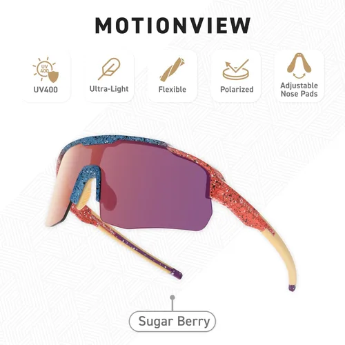 Miniatura 3 de MOTIONVIEW - Gafas de sol deportivas para exteriores, HD, alto contraste, UV400, para correr, béisbol, softbol, deportes, ecológicas Sugar Berry
