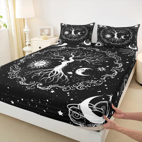 Miniatura 5 de Erosebridal Juego de sábanas para cama de camión, diseño de tren de dibujos animados, tamaño individual, para niños, sábanas bajeras con estampado