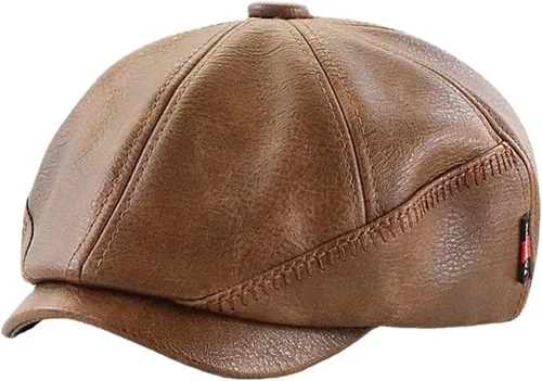 Miniatura 21 de Gorra de hiedra para hombre, sombrero de cuero de PU para hombre, boina ajustable, gorra plana de golf, gorra plana Gatsby, sombrero de pesca