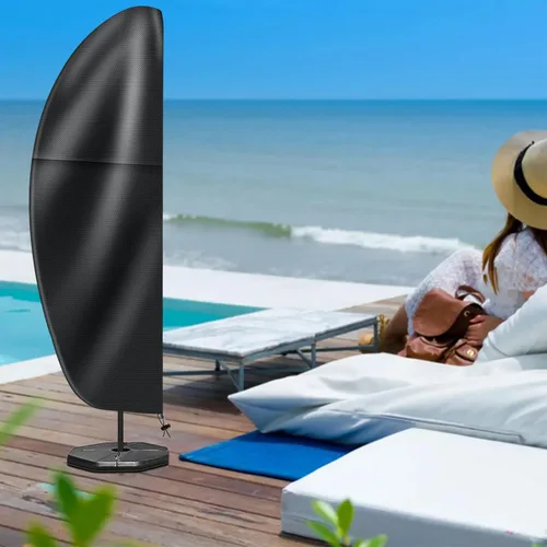 Miniatura 7 de Funda para sombrilla de patio para exteriores, tela Oxford 420D resistente con poste y cremallera, fácil de instalar, impermeable, resistente a