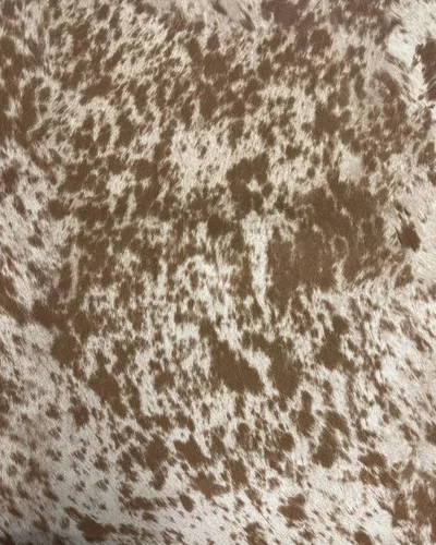 Tela de tapicería de terciopelo de gamuza con estampado de vaca Longhorn manchada Cowabunga / 54 pulgadas de ancho / Vendida por yarda (Palomino)