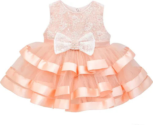Miniatura 2 de Lilax Vestido de encaje floral para bebé, conjunto de vestido de tutú de tul en capas