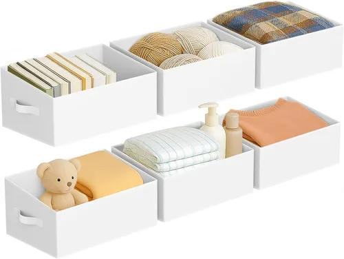 Miniatura 43 de DIMJ Contenedores de almacenamiento trapezoidales para ropa, 4 paquetes organizadores de armario y cestas de almacenamiento, cestas plegables