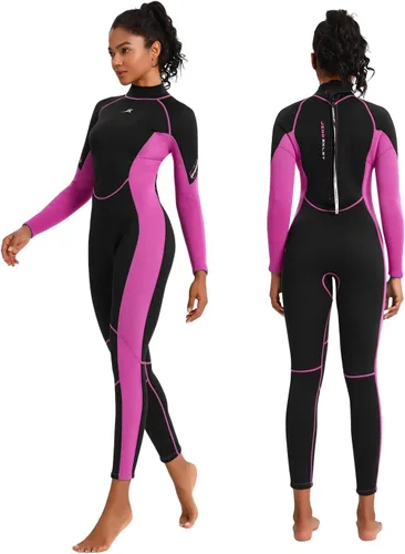 Miniatura 7 de Traje de neopreno para mujer, de 3 mm con cremallera trasera, traje completo para buceo y natación