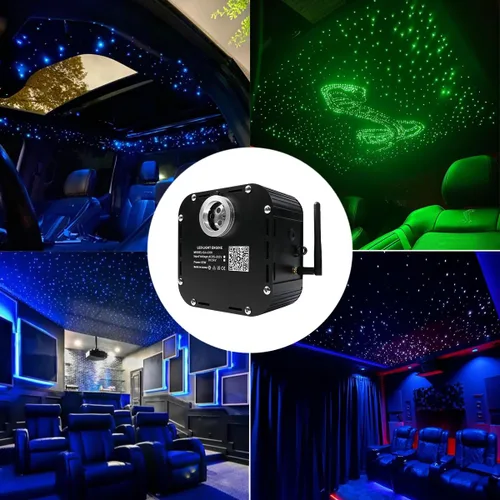 Miniatura 8 de AZIMOM Kits de luz de estrellas de fibra óptica centelleante de alto brillo de 50 W para techo de teatro, 1000 piezas de 0.03 pulgadas y 16.5 pies