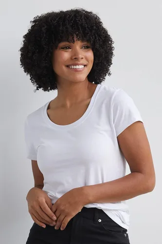Miniatura 2 de Fair Indigo Camiseta de manga corta de algodón Pima orgánico con cuello redondo para mujer
