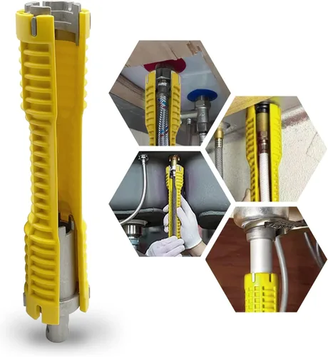 Llave de lavabo, herramienta de instalación de grifo y fregadero, herramienta de fontanería multifuncional, extractor de tuberías para fregadero,