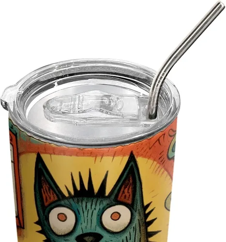 Miniatura 6 de Regalos de lobo de 20 onzas para los amantes del lobo, divertido amante del café, taza de vaso de lobo, taza de viaje aislada con tapa, termo