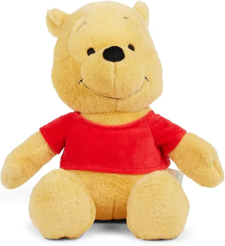 Disney - Peluche oficial de Winnie The Pooh para niños, personaje de peluche con textura esponjosa y detalles bordados, orejas flexibles, de felpa,