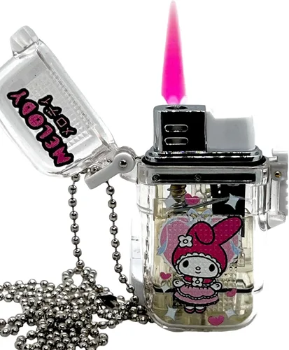 Miniatura 5 de NIVEK Kulomi - Encendedor transparente impermeable con cadena KT Cat Melody KT (Kulomi Maid)