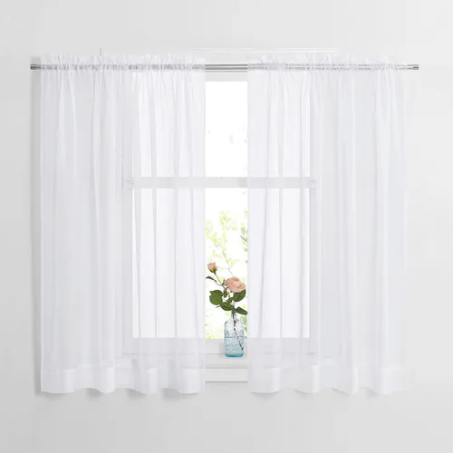 Miniatura 30 de NICETOWN Cortinas traslúcidas blancas de 63 pulgadas de largo para dormitorio, cortinas de gasa translúcida con bolsillo para barra, paneles