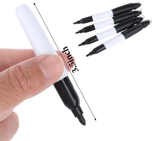 Miniatura 2 de 150 piezas de marcadores permanentes mini con clips de tapa, marcadores de pelota de golf, marcadores de borrado en seco con gancho triangular, 150