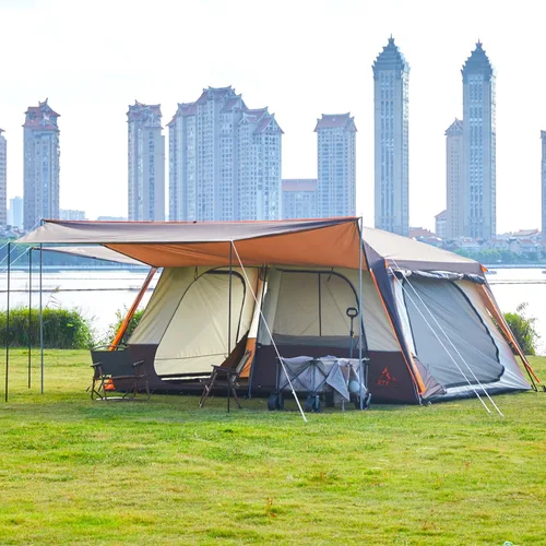 Miniatura 6 de KTT Extra Large Tent 6-12-14 Person,Family Cabin Tents,2 Rooms,3 Doors and 3 Windows with Mesh,Straight Wall,Waterproof,Double Layer,Big Tent for