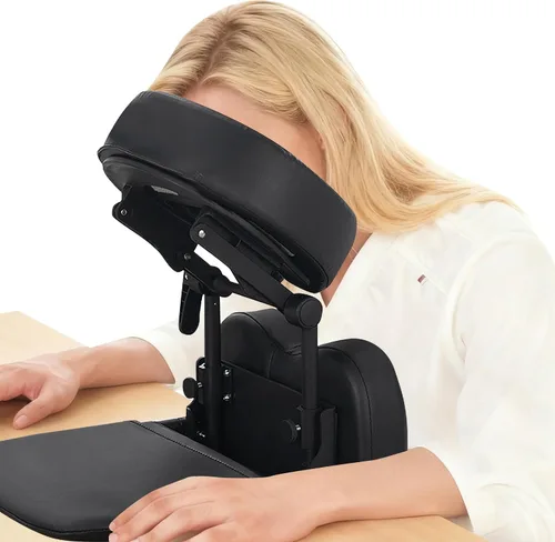 Miniatura 10 de TOROKOM Soporte ajustable para reposacabezas y almohada facial (color negro)