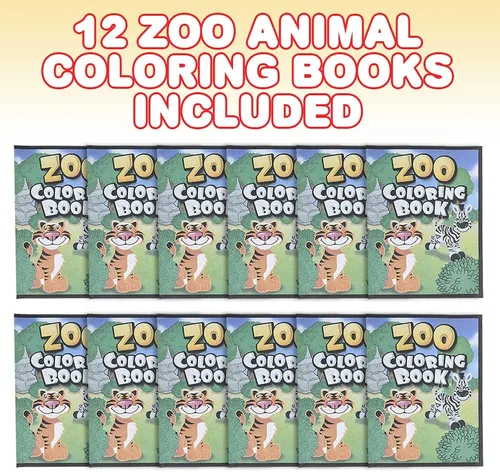 Miniatura 2 de ArtCreativity Libros para colorear de animales del zoológico para niños, paquete de 12, folletos de colores grandes de 8.25 x 11 pulgadas, premios