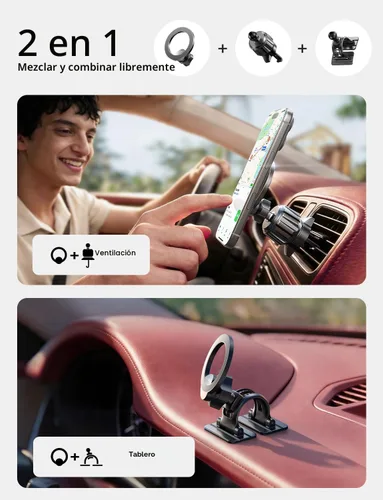 Miniatura 2 de LISEN Soporte magnético para teléfono MagSafe para automóvil, accesorios de automóvil para mujeres y hombres [2025 Ultra], soporte magnético