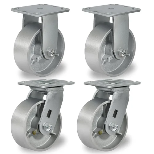 Miniatura 53 de Ruedas giratorias de 4 x 2 pulgadas, ruedas industriales resistentes, ruedas giratorias con rodamiento de rodillos - Ruedas de hierro fundido