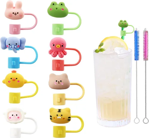 Miniatura 15 de 6 piezas de cubiertas de pajita de silicona compatibles con vasos Stanley de 30 y 40 oz, tapones de pajita de 0.39 pulg/10 mm con diseños de nubes