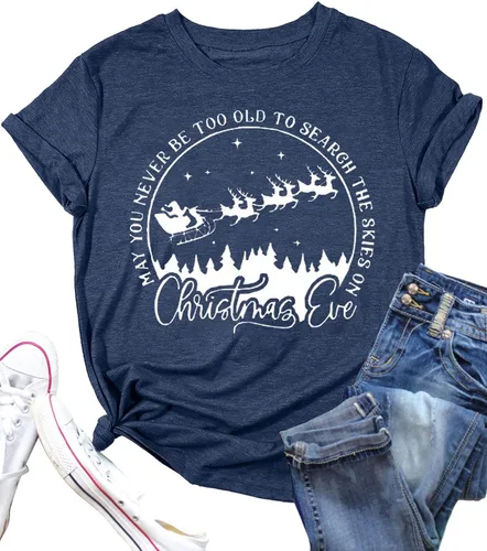 Miniatura 17 de Camisa de Navidad para mujer, manga raglán, con gráficos, para festivales de Navidad, lindas camisetas de moda para vacaciones, casual, regalo