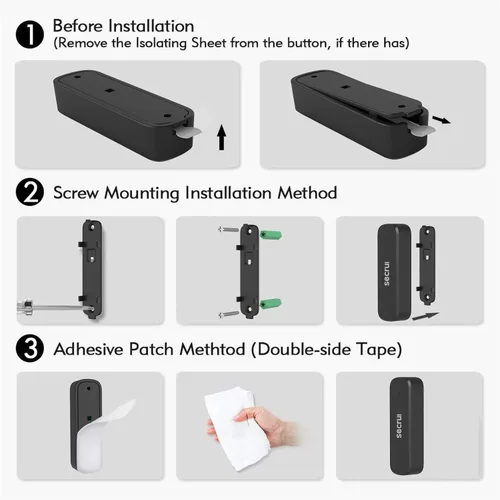 Miniatura 7 de SECRUI - Timbre de puerta, timbre con sensor abierto de puerta para negocios/hogar al entrar, volumen ajustable, fácil instalación, rango de 400