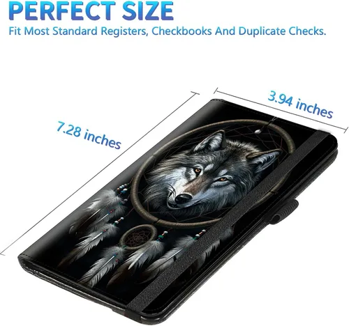 Miniatura 21 de Funda para chequera para hombres y mujeres, cartera de cuero RFID con ranuras para tarjetas de crédito, soporte de cheques duplicados personales