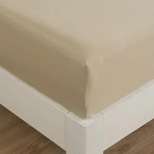 Miniatura 8 de DaDa Bedding - Sábana bajera ajustable de algodón suave con fundas de almohada (3 unidades), color beige