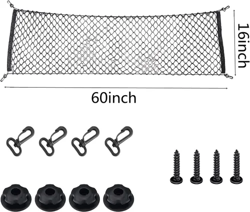 Miniatura 2 de Organizador de carga para camión, de nailon, universal, resistente, red de 60 x 16 pulgadas, para camiones de Chevy (Chevrolet), Ford, Toyota, GMC