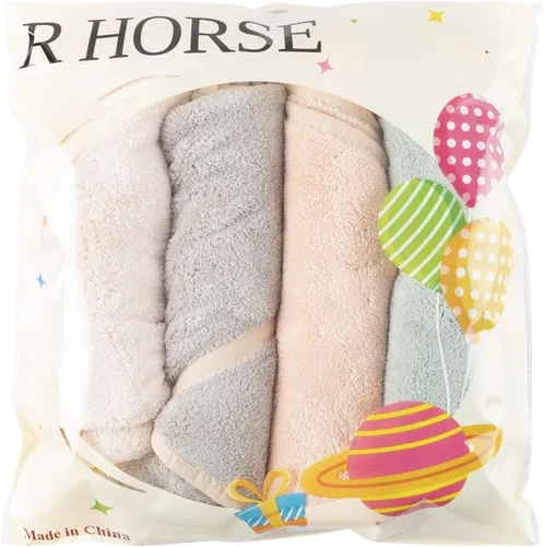Miniatura 5 de R HORSE 4 toallas de mano colgantes con lazo absorbente de forro polar coral, toallas de mano suaves y gruesas, toallas secas para cocina y baño