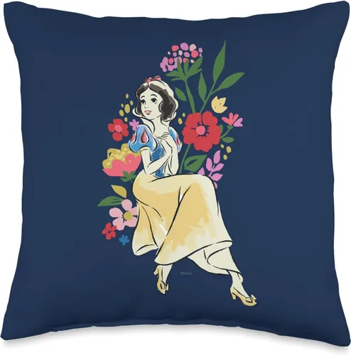 Disney Princess Snow White - Almohada floral, 16 x 16 pulgadas, multicolor