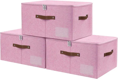 Miniatura 19 de Lucky Monet 1 contenedor de almacenamiento con tapas de cremallera de 10 x 8 x 7 pulgadas, cajas de almacenamiento plegables de tela con tapa
