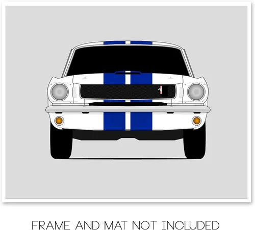 Miniatura 2 de Custom Car Posters Póster hecho a mano compatible con Shelby GT350 Mustang (1965-1966), arte de pared impreso, impresión satinada de 24 x 36